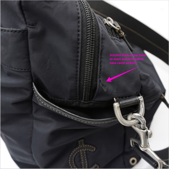 COACH LEATHERWARE CL Black Soft Nylon Duffle Bag M04 M-6464 - Picture 12 of 13